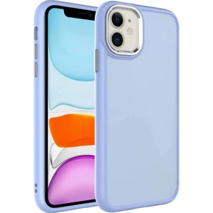 Apple iPhone 11 Kılıf Metal Çerçeve Hassas Butonlu Renkli Buzlu Şeffaf Transparan Kapak