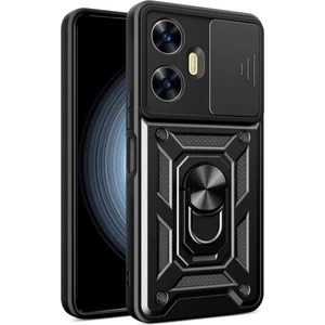 Realme C55 Kılıf Kamera Korumalı Sürgülü Yüzüklü Armor Military Tank Koruyucu Kapak
