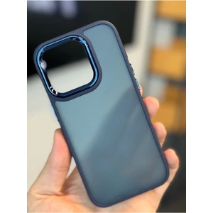 Apple iPhone 15 Pro Max Kılıf Metal Çerçeve Hassas Butonlu Renkli Buzlu Şeffaf Transparan Kapak