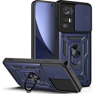 Xiaomi Mi 12 Uyumlu Kılıf Kamera Korumalı Sürgülü Yüzüklü Armor Military Tank Zırhlı