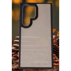 Samsung Galaxy S24 Ultra Kılıf Metal Çerçeve Hassas Butonlu Renkli Buzlu Şeffaf Transparan Kapak