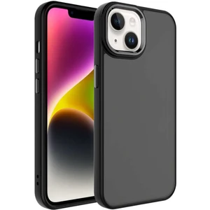 Apple iPhone 13 Kılıf Metal Çerçeve Hassas Butonlu Renkli Buzlu Şeffaf Transparan Kapak