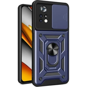 Xiaomi Poco M4 Pro 4g Kılıf Kamera Korumalı Sürgülü Yüzüklü Armor Military Tank