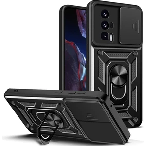 Poco F5 Pro 5g Kılıf Kamera Korumalı Sürgülü Yüzüklü Armor Military Tank Koruyucu Kapak