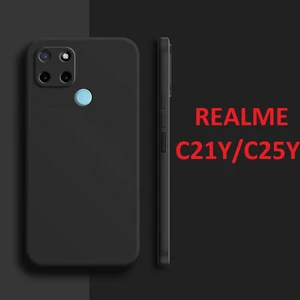 Realme C21Y Kılıf Kamera Çıkıntılı Içi Kadife Lansman Yumuşak Dokulu Silikon Kapak