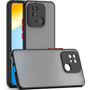 Xiaomi Redmi 10C Kılıf Mat Parmak Izi Yapmaz Kamera Korumalı Renkli Tuşlu Sert Silikon Kapak