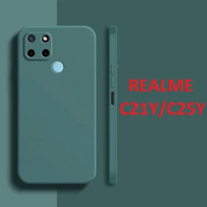 Realme C21Y Kılıf Kamera Çıkıntılı Içi Kadife Lansman Yumuşak Dokulu Silikon Kapak