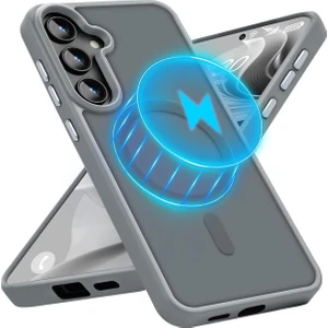 Samsung Galaxy S24 Plus Kılıf Kamera Çıkıntılı Magsafe Şarj Destekli Yumuşak Kenarlı Mat Kapak