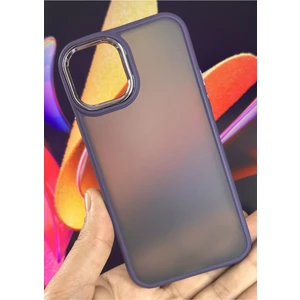 Apple iPhone 12 - 12 Pro Kılıf Metal Çerçeve Hassas Butonlu Renkli Buzlu Şeffaf Transparan Kapak