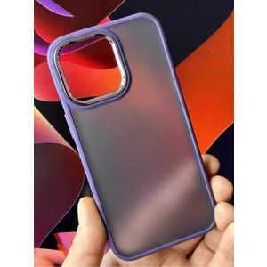 Apple iPhone 13 Pro Kılıf Metal Çerçeve Hassas Butonlu Renkli Buzlu Şeffaf Transparan Kapak