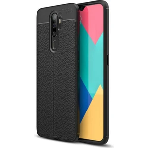 Oppo A9 2020 Kılıf Deri Görünümlü Renk Atmayan Dayanıklı Niss Silikon Kapan