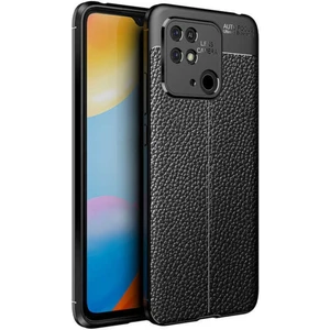 Xiaomi Poco C40 Kılıf Rugan Armor Deri Görünümlü Parmak İzi Yapmaz Dayanıklı Niss Silikon Kapak