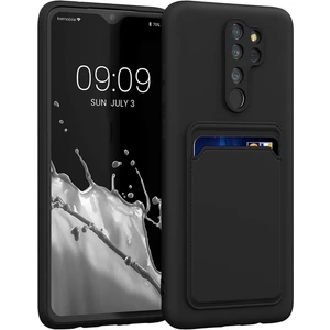 Oppo A9 2020 Kılıf Kamera Korumalı Kartlıklı Cüzdanlı Kırmızı Tuşlu Siyah Silikon Kapak