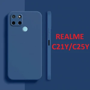 Realme C21Y Kılıf Kamera Çıkıntılı Içi Kadife Lansman Yumuşak Dokulu Silikon Kapak