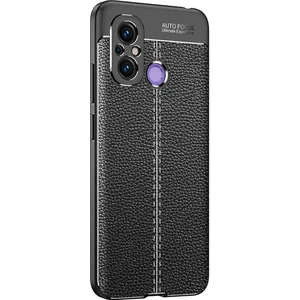 Xiaomi Redmi 12C Kılıf Rugan Armor Deri Görünümlü Parmak İzi Yapmaz Dayanıklı Niss Silikon Kapak