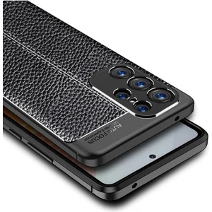 Samsung Galaxy S23 Ultra Kılıf Rugan Armor Deri Görünümlü Parmak İzi Yapmaz Dayanıklı Niss Silikon Kapak