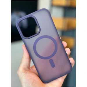 Apple iPhone 15 Pro Max Kılıf Kamera Çıkıntılı Magsafe Wireless Şarj Destekli Mat Renkli Yumuşak Dokulu Kapak