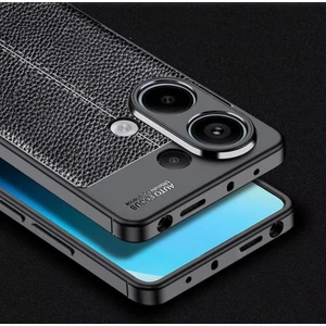 Xiaomi Redmi Note 13 4g Kılıf Kamera Çıkıntılı Deri Görünümlü Dikiş Desenli Koruyucu Kapak Kilif