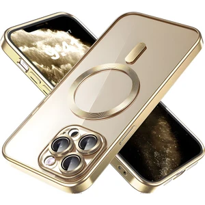 Apple iPhone 14 Pro Max Kılıf Kamera Lens Korumalı Magsafe Şarj Kilifi Şeffaf Renkli Yumuşak Kapak