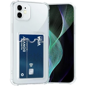 Apple iPhone 11 Kılıf Kamera Koruma ve Köşe Korumalı Kartlıklı Cüzdanlı Darbe Emici Kapak