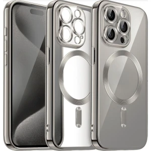 Apple iPhone 15 Pro Kamera Lens Korumalı Magsafe Şarj Kilifi Şeffaf Renkli Yumuşak Kılıf