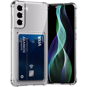 Samsung Galaxy S23 Kılıf Kamera Koruma ve Köşe Korumalı Kartlıklı Cüzdanlı Darbe Emici Kapak