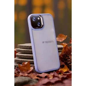Apple iPhone 13 Kılıf Metal Çerçeve Hassas Butonlu Renkli Buzlu Şeffaf Transparan Kapak