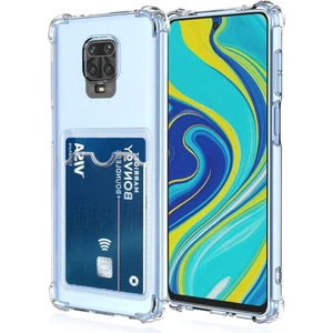 Xiaomi Redmi Note 9 Pro/9s Kılıf Kamera Koruma ve Köşe Korumalı Kartlıklı Cüzdanlı Darbe Emici Kapak