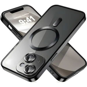 Apple iPhone 15 Plus Kamera Lens Korumalı Magsafe Şarj Kilifi Şeffaf Renkli Yumuşak Kılıf