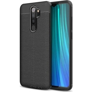 Xiaomi Redmi Note 8 Pro Kılıf Rugan Armor Deri Görünümlü Parmak İzi Yapmaz Dayanıklı Niss Silikon Kapak