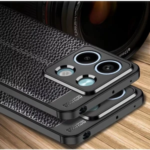 Xiaomi Redmi Note 13 Pro 5g Kılıf Kamera Çıkıntılı Deri Görünümlü Dikiş Desenli Koruyucu Kapak Kilif