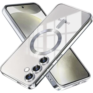 Samsung Galaxy S24 Plus Kılıf Kamera Lens Korumalı Magsafe Şarj Kilifi Şeffaf Renkli Yumuşak