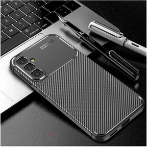 Samsung Galaxy S24 Plus Kılıf Kamera Çıkıntılı Karbon Fiber Desenli Renk Atmaz Koruyucu Kilif