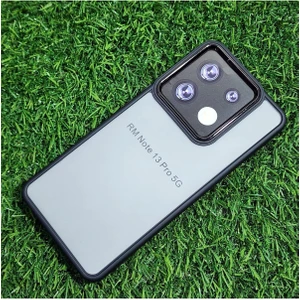 Xiaomi Redmi Note 13 Pro 5g Kılıf Metal Çerçeve Hassas Butonlu Renkli Buzlu Şeffaf Transparan Kapak