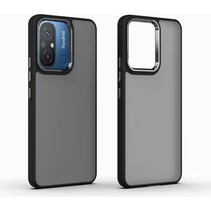 Xiaomi Redmi 12C Kılıf Metal Çerçeve Hassas Butonlu Renkli Buzlu Şeffaf Transparan Kapak