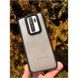 Xiaomi Redmi Note 8 Pro Kılıf Metal Çerçeve Hassas Butonlu Renkli Buzlu Şeffaf Transparan Kapak