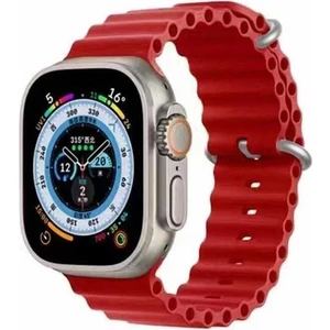 Apple Watch 1 2 3 4 5 6 7 8 9 Se Nike 45MM Uyumlu Kordon Silikon Kabartmalı Ocean Loop Kayış Bileklik