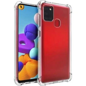 Samsung Galaxy A21S Kılıf AntiShock Köşe Korumalı Darbe Emici Crystal Berrak Şeffaf Sert Silikon