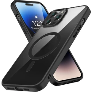 Apple iPhone 14 Pro Kılıf Wireless Şarj Magsafe Destekli Renkli Parlak Hassas Butonlu Kamera Korumalı Darbe Emici Kapak