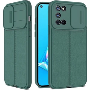 Samsung Galaxy A02S Kılıf Sürgülü Slide Kamera Korumalı Deri Görünümlü Leke Tutmaz Lüks Silikon