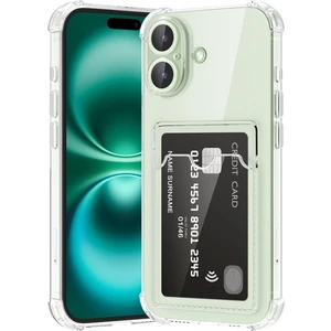 Apple iPhone 16 Kılıf Kamera Koruma ve Köşe Korumalı Kartlıklı Cüzdanlı Darbe Emici Kapak