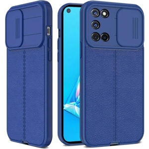 Samsung Galaxy A02S Kılıf Sürgülü Slide Kamera Korumalı Deri Görünümlü Leke Tutmaz Lüks Silikon