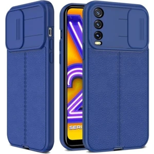 Samsung Galaxy A02 Kılıf Sürgülü Slide Kamera Korumalı Deri Görünümlü Leke Tutmaz Lüks Silikon