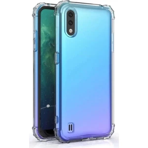 Samsung Galaxy A01 Kılıf AntiShock Köşe Korumalı Darbe Emici Crystal Berrak Şeffaf Sert Silikon