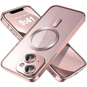 Apple iPhone 13 Kılıf Kamera Lens Korumalı Magsafe Şarj Kilifi Şeffaf Renkli Yumuşak Kapak