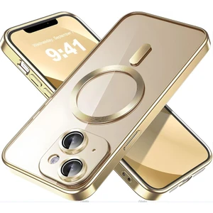 Apple iPhone 13 Kılıf Kamera Lens Korumalı Magsafe Şarj Kilifi Şeffaf Renkli Yumuşak Kapak