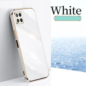 Samsung Galaxy A81 - Note 10 Lite Kılıf Parlak Kenarlı Altın Işlemeli Kamera Korumalı Kapak