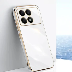 Poco X6 Pro 5g Kılıf Parlak Kenarlı Altın Işlemeli Kamera Korumalı Kapak