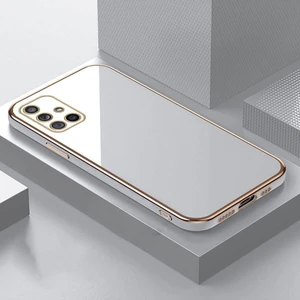 Samsung Galaxy A71 Kılıf Parlak Kenarlı Altın Işlemelilı