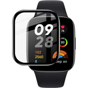 Xiaomi Redmi Watch 3 Uyumlu Tam Kaplayan Kavisli Siyah Çerçeveli Saat Ekran Koruyucu